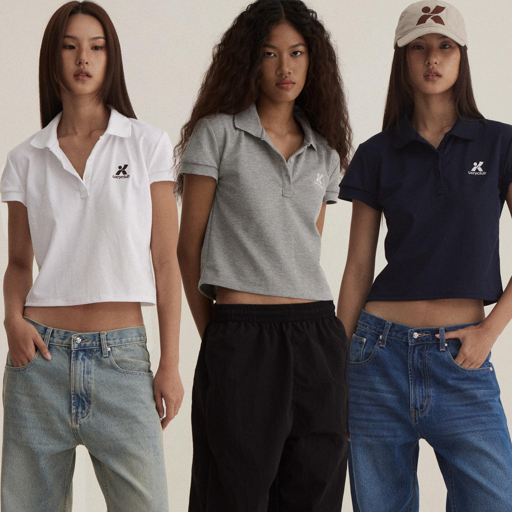 UXRYCLUB CROP POLO SHIRT