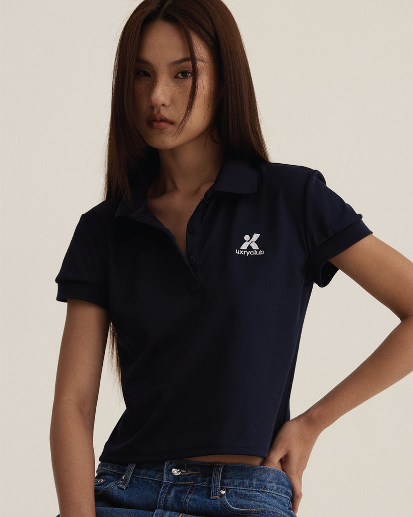 UXRYCLUB CROP POLO SHIRT
