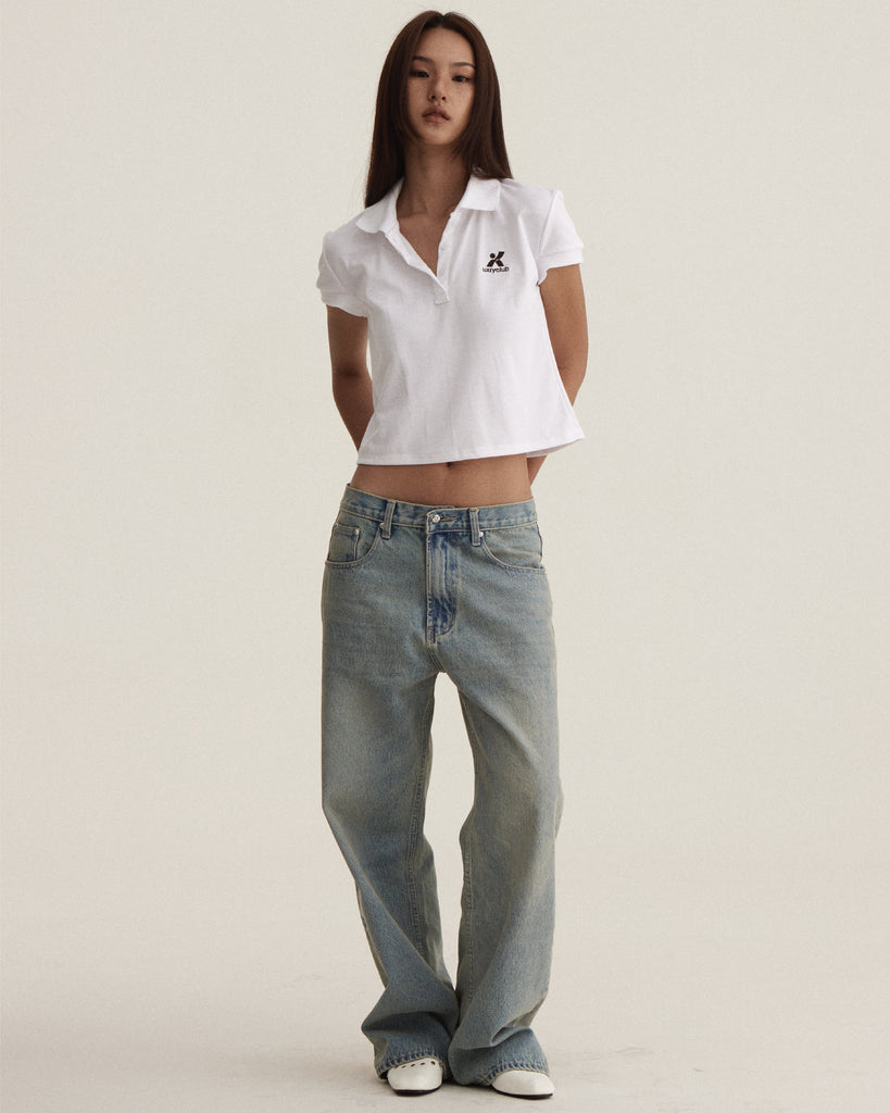UXRYCLUB CROP POLO SHIRT